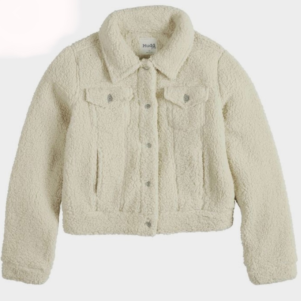 Girls' Mudd® Sherpa Trucker Jacket. Cream